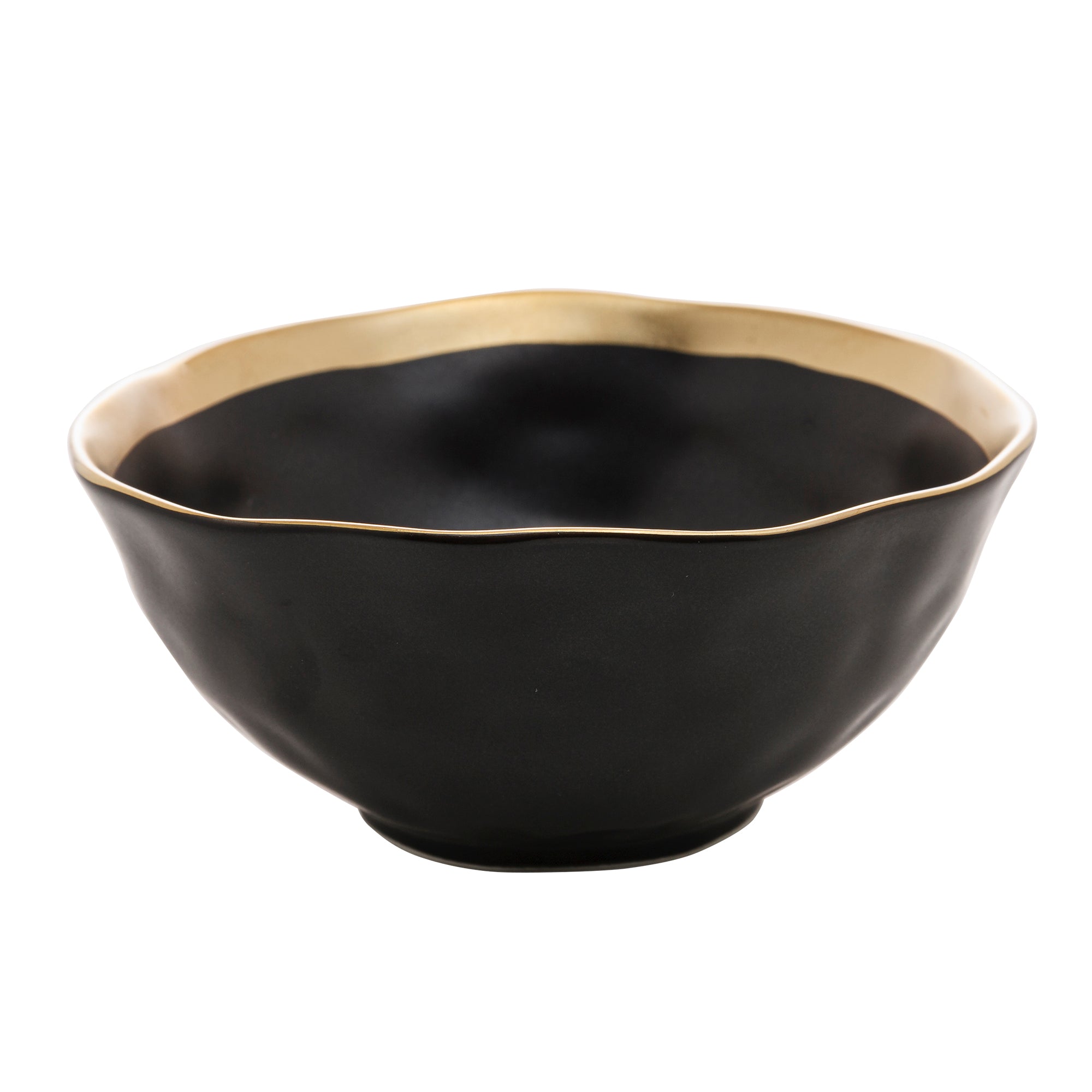 BOWL DE PORCELANA PRETO E DOURADO DUBAI