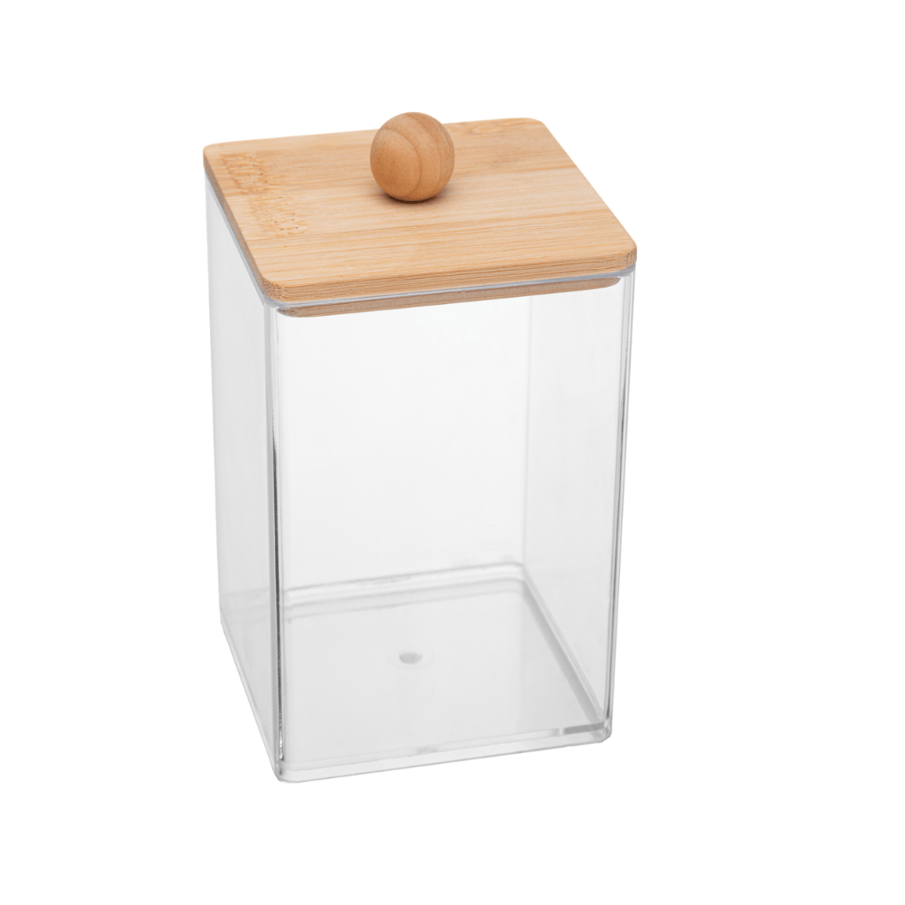 ORGANIZADOR COM TAMPA DE BAMBU - 7,1CM X 11,5CM