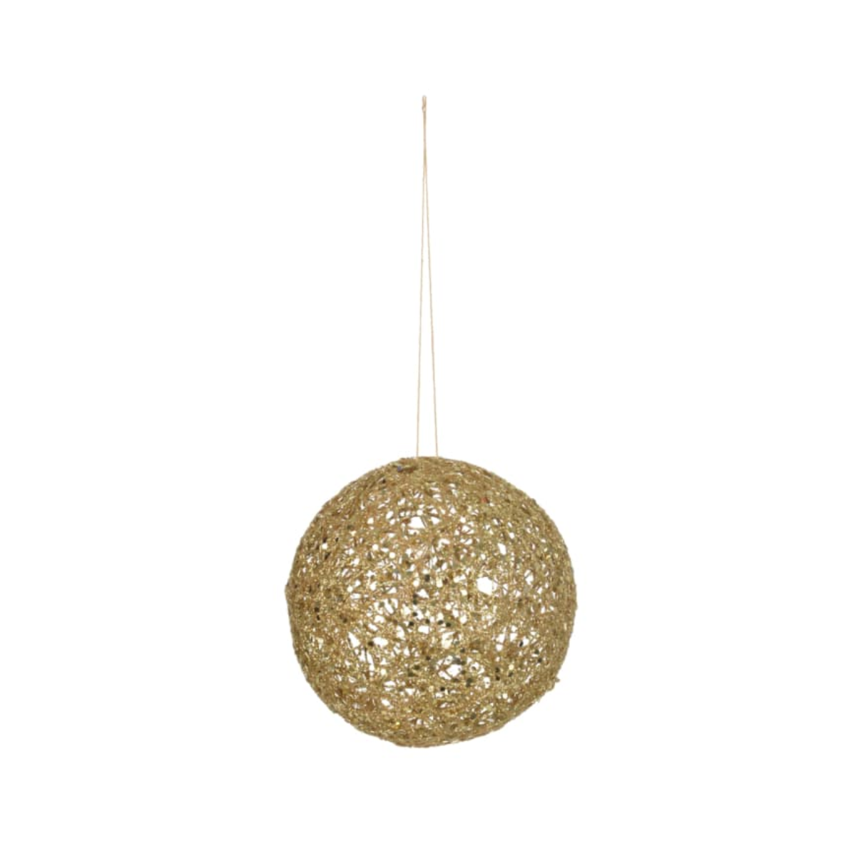 BOLA NATALINA DECORADA ARMADA DOURADO - 12CM