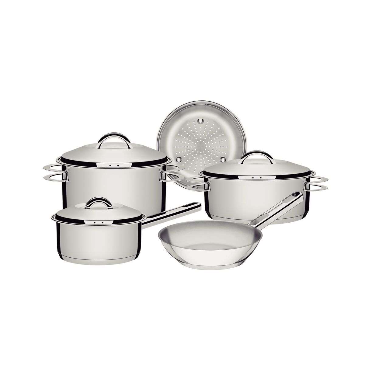 JOGO DE PANELAS AÇO INOX COM 5 PEÇAS SOLAR