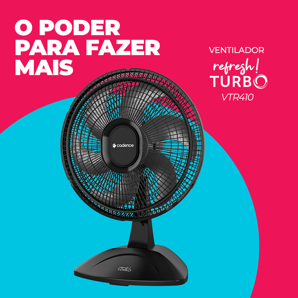 VENTILADOR CADENCE VTR410 220V EROS LIGHT PRETO