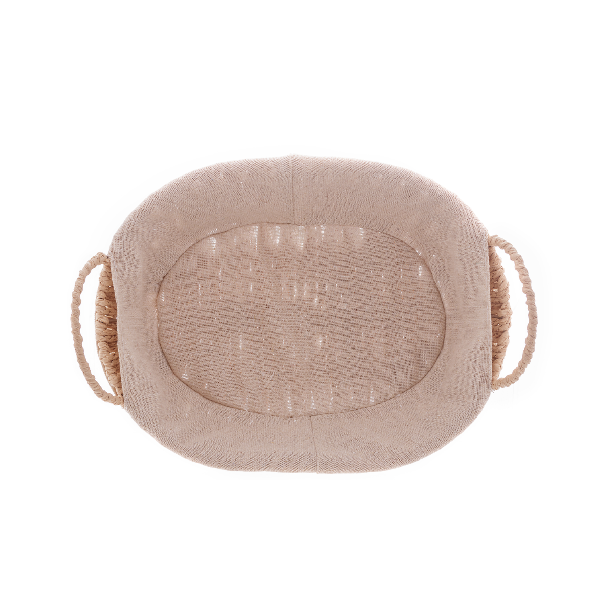 CESTA OVAL COM FORRO DE TECIDO - 30,5CM X 21CM